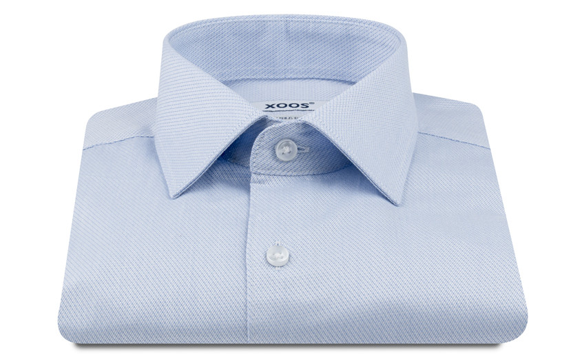 Chemise en coton tissé bleu...