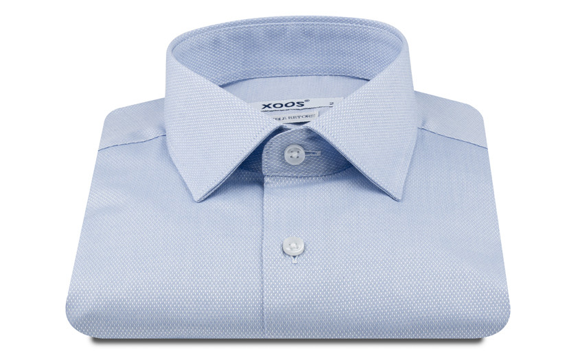 Chemise en jacquard bleu...